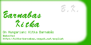 barnabas kitka business card